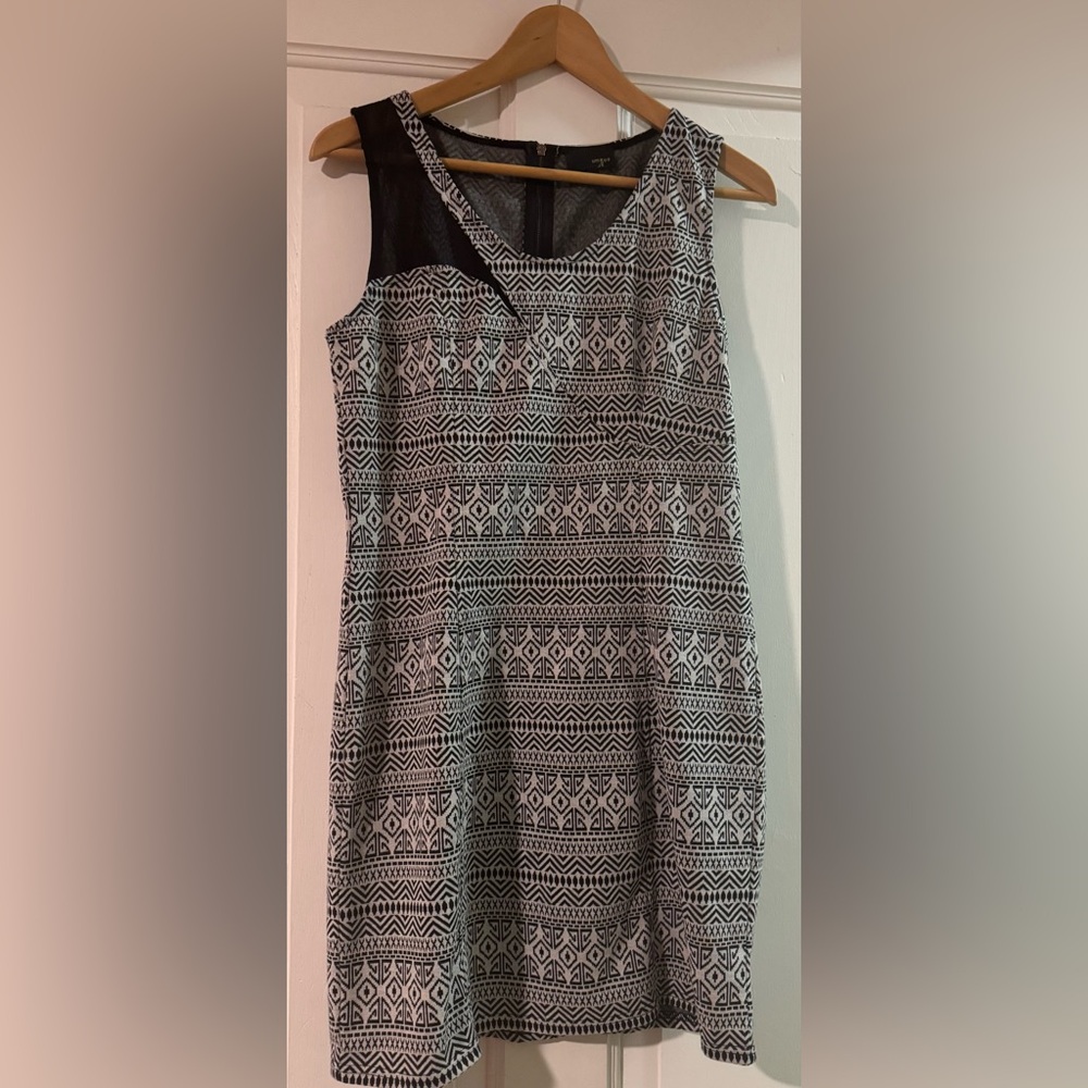 Umgee Black and White Geometric Mini Dress